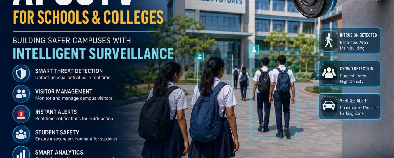 AI Surveillance for Schools using AI CCTV to improve campus security, student safety, visitor management, and intelligent surveillance