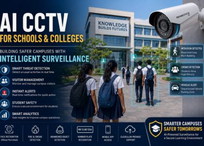 AI Surveillance for Schools using AI CCTV to improve campus security, student safety, visitor management, and intelligent surveillance